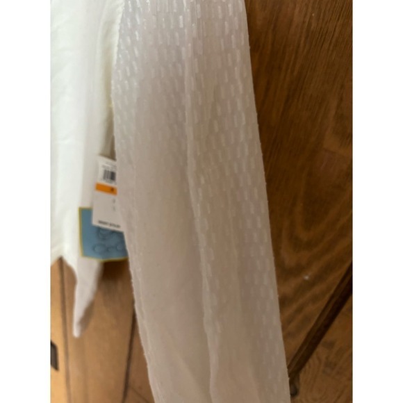 CeCe Cotton Blend Long Sheer Swiss Dot Balloon Sleeves Size S - Picture 5 of 11